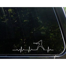 Sweet Tea Decals Baseball Player - 8 3/4" x 2 3/4" - Vinyl Die Cut Decal/Bumper Sticker for Windows, Trucks, Cars, Laptops, Macbooks, Etc.