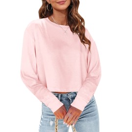 Tankaneo Womens Long Sleeve Crop Tops Fall Cropped Tshirt 2024 Crew Neck Casual Shirts