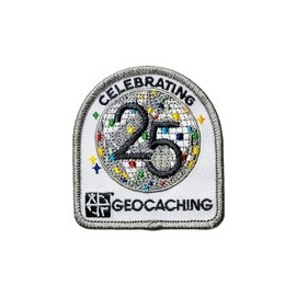 geo-versand 25 Years of Geocaching Iron-On Patch Geocaching 25 Years