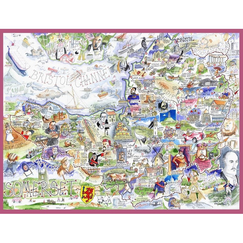1000 Piece Jigsaw Puzzle - Tim Bulmer's Somerset Map –