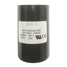 105-126UF 330V 2HP 1.5HP Motor Start Capacitor, Compatible Replacement for U17-1430 in Pentek, Pentair and Berkeley, Myers, Sta-Rite Contol Box, Tuhorse TCB20M230DLX. Made in USA by BMI for Tuhorse