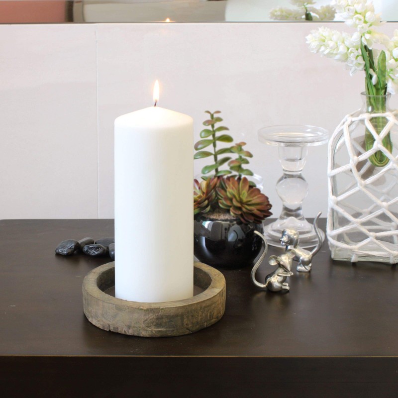Stonebriar 80 Hour Long Burning Unscented Pillar Candles, 3x8, White