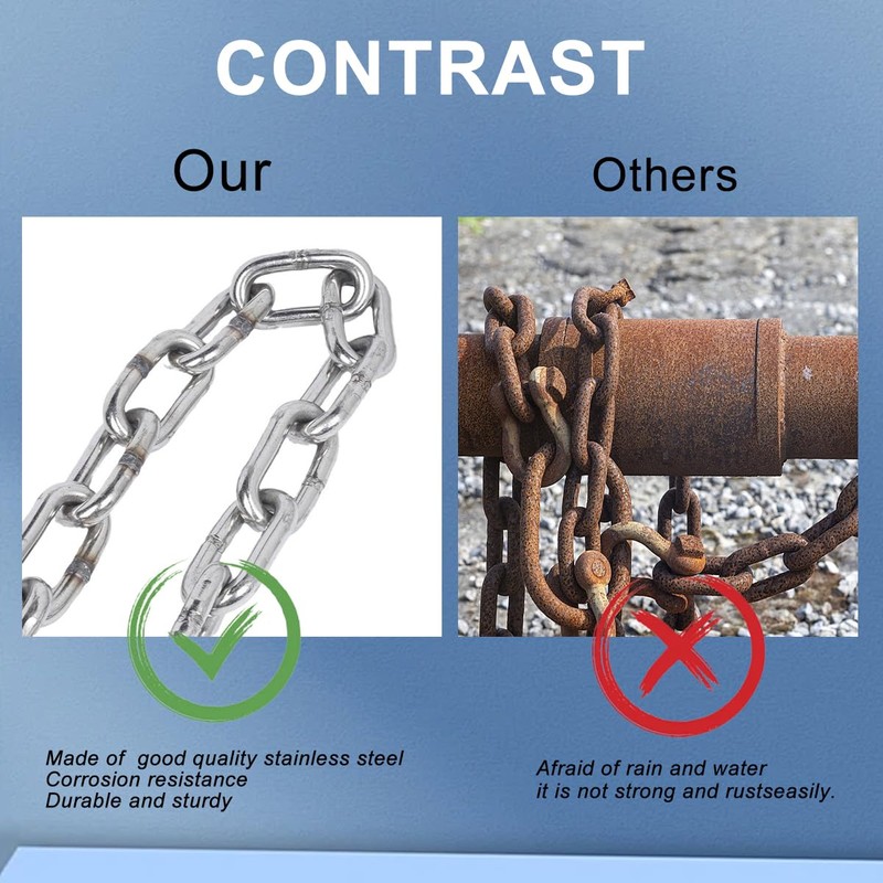 Heavy Duty Security Chain 1/4 in x 3.3 ft, Cut