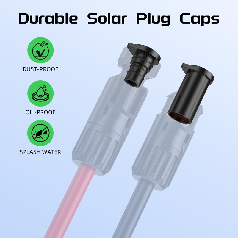 Bateria Power 100 Pairs Solar Connector Caps, IP68 Weather Resistant