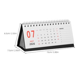 NUOBESTY Mini Desk Calendar Small Standing Flip Desktop Calendar Monthly Planner July 2025 to December 2026 for Home Office School Organization and Scheduling Supplies