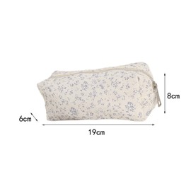 Qiwenr Pencil case, pencil case, pencil case, cartoon bag is small and cute and can be used as a toy bag, key bag, wallet (blue, white), white, blue, fresh