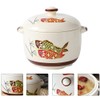 Cabilock 450ml Ceramic Stewing Pot with Lid Round Casserole Clay