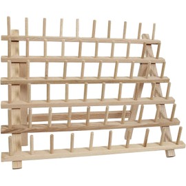 Threadart 60 Spool Cone Wood Thread Rack | Made of Hardwood, Sturdy, Freestanding or Wall Mount
