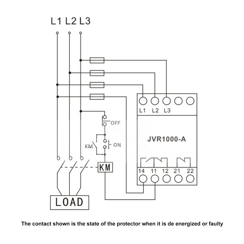 JVR1000-A 3 Phase 4 Wire Voltage Phase Sequence Protector Overvoltage