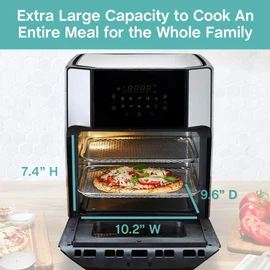 West Bend XL Air Fryer Countertop Oven Bake & Roast, 1700 W, 12.6 Qt, Black