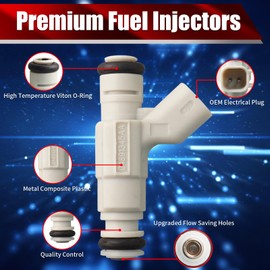 MACAX Set of 4 Fuel Injectors 4891345AA FJ499 Replacement Compatible with Chrysler Neon PT Cruiser Sebring Voyager Plymouth Neon Dodge Caravan Stratus SX 2.0 2.4L L4 - Replaces RL891345AA 812-12133