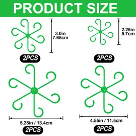 CTEAKOP 8 Pcs Green Climbing Houseplant Stem Supports, Reusable Plant Growth Stakes Trellis, Plastic Plant Stem Holders, Stem Hook for Plant, Flower, Garden (4 Sizes)