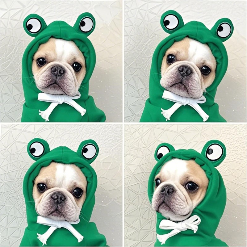 Pet Clothing Dog Transformation Shaped Hoodie (Frog,XL)