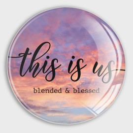 Luckluccy Religious Bible Scripture Glass Magnets Refrigerator This is Us Blended & Blessed Small Magnets Quote Saying Fridge Magnet Perfect for Refrigerators Whiteboards Maps Magnetic Items 2 Pcs