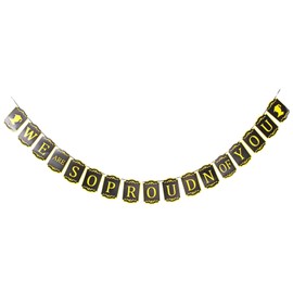 We are So Proud of You Banner for 2024 Graduation Retirement Party Decorations,Class of 2024 Graduation Decor Pre High School Graduation College Grad Party Decorations Supplies,Black