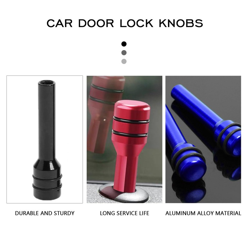 qboonpt 4 PCS Car Door Lock Knobs, Aluminum Alloy Inner