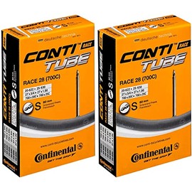 Continental Race 28 700 x 20-25c Road Bike Inner Tubes - 80 mm Presta Valve (Pair) - with Free Ano Adapters