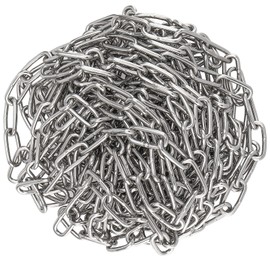 MOUYAT 26 Feet x 3/16 Inch Stainless Steel Chain, Heavy Duty Coil Chian, Metal Utility Chain for Clothesline, Hanging Swing, Hauling, 176 lbs Work Load