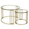 Nesting Coffee Table Set of 2, 23.6" Round Coffee Table,