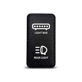 CH4x4 Dual Push Switch for Toyota Tacoma, FJ Cruiser, Land Cruiser, Fortuner, Hilux, 4Runner, Prado 12V 3Amp – Lightbar & Rear Light Symbol - Blue (Off) / Green (ON) LED