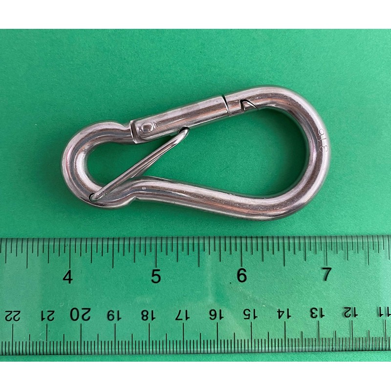 US Stainless Stainless Steel 316 Locking Spring Hook with Safety