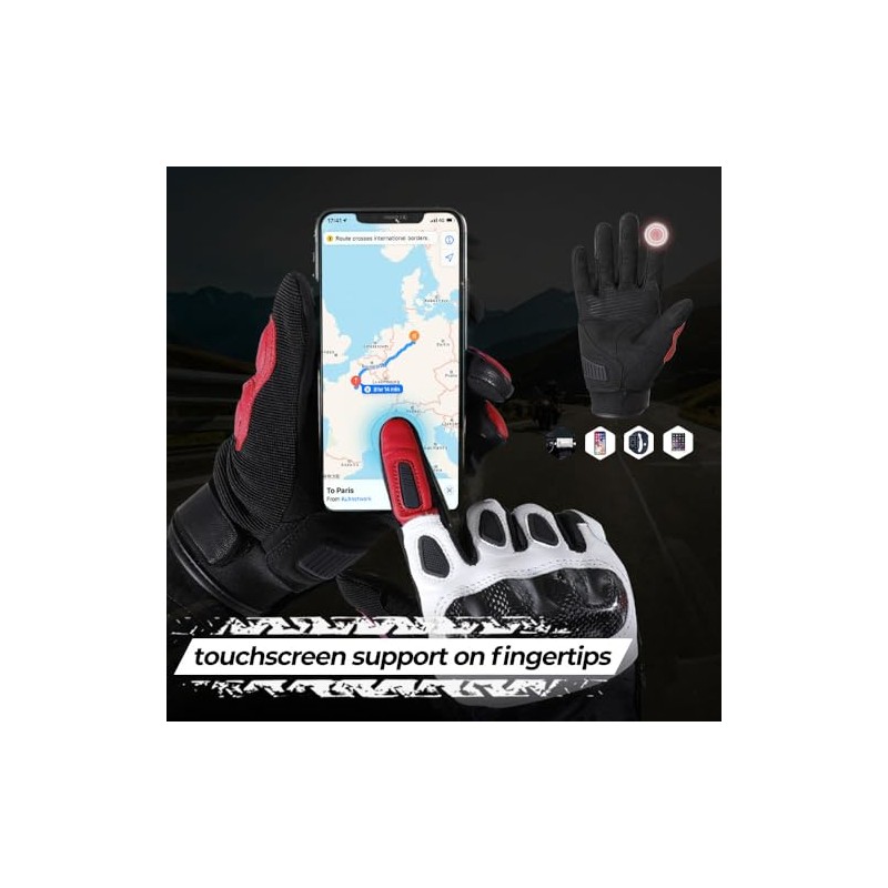 WTACTFUL Carbon Goat Leather Motorcycle Gloves for Ultimate Protection and