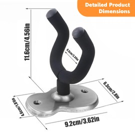 Orssmigs Guitar Holder for the Wall, Metal Guitar Wall Mount, Universal Guitar Hook with Protective Sponge and Screws for Acoustic Guitar, Classical Guitar, Bass, Electric Guitar