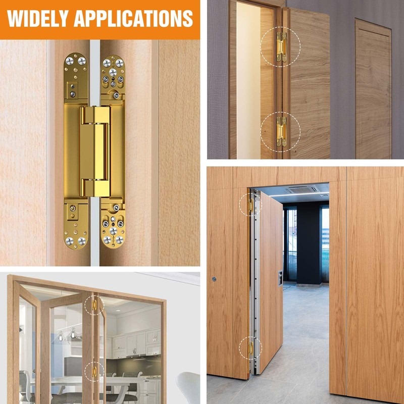 Lipshome 9.7" Hidden Door Hinge/Concealed Hinges,Invisible Hinges,Invisible Door Silent 180