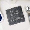 eBuyGB Engraved Drinks Slate Coaster, Tea-Riffic, Fathers Day, Dad Birthday