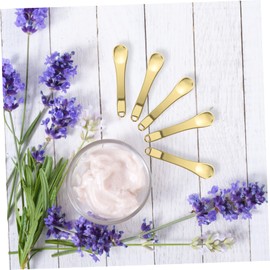 IWOWHERO 5pcs Face Cream Scoop Liquid Palettes Lid Moisturizer Lip Kit Eyeliner Gel Skincare Mask Makeup Spatula Salon Eye Cream Spoons Golden Environmental Protection Zinc Alloy
