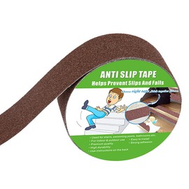 Yorwe Anti Slip Tape, High Traction,Strong Grip Abrasive, Not Easy Leaving Adhesive Residue, Indoor & Outdoor (2" Width x 190" Long, Brown)