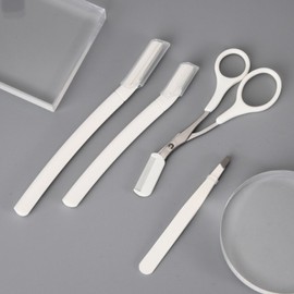 4-Piece Eyebrow Grooming Scissor Set with Thinning Scissors Tweezers 2ea