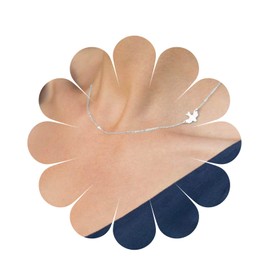 Aneneiceera Sideway Dove Choker Necklace Tiny Silver Bird Dove Necklace Chain Sparrow Cute Necklaces Wedding Jewellery for Women and Girls (Silver)