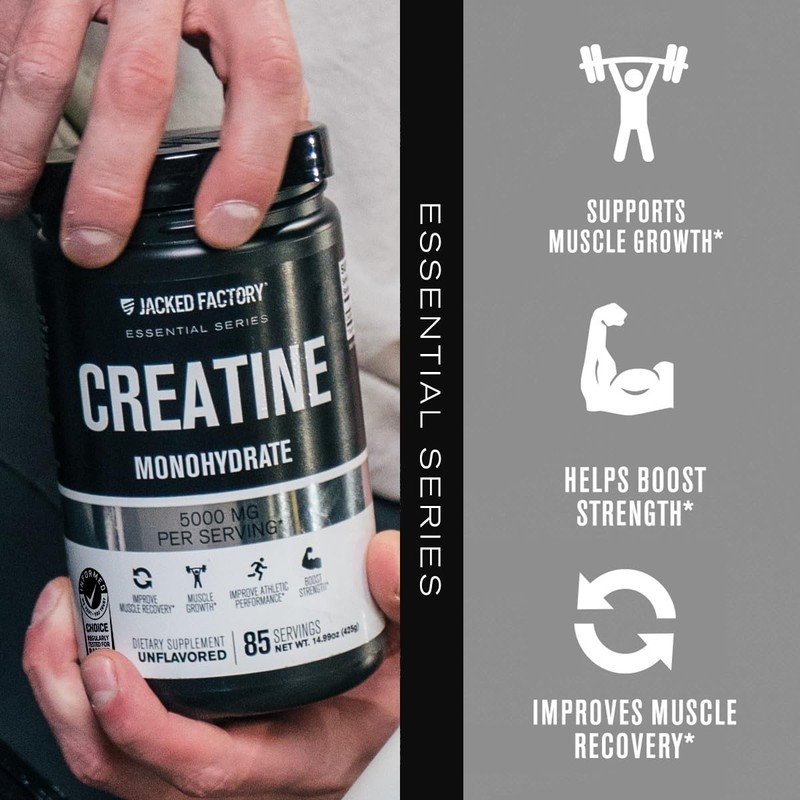 Jacked Factory Creatine Monohydrate Powder 425g - 5g Daily Creatine