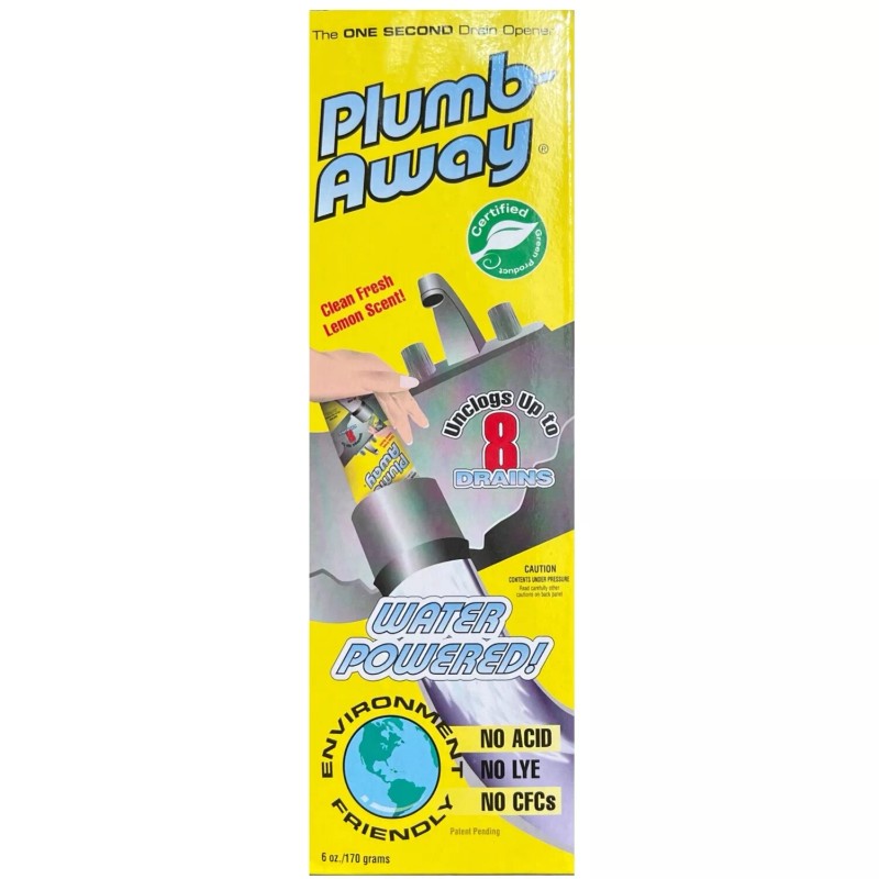 Plumb Away Drain Clog Remover & Cleaner-NO Chemicals-Easy to use-