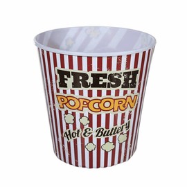 Invero Set of 4 Family Size Classic Retro Vintage Plastic Popcorn Bucket 2.8L - Ideal for Movie Nights for Kids or Adults