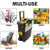 Rolling Tool Box with Wheels, Foldable Comfort Handle, and Removable