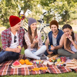 Red Winter Beanie for Women and Men - Christmas Santa Hat, Knit Hat, Warm Accessories - Gifts for Campers and Older Adults