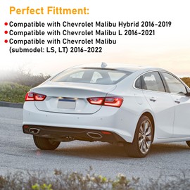 Abodvu Compatible with Chevy Malibu Rear Bumper Reflectors 2016-2022,Left Driver & Right Passenger Side Rear Bumper Red Marker Trims,Back Reflector W/O Bulbs Replacement for 9th Gen Malibu(1Pair)