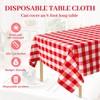 Bouiexye 4 Pack Disposable Table Cloth Red Gingham Plastic Tablecloth