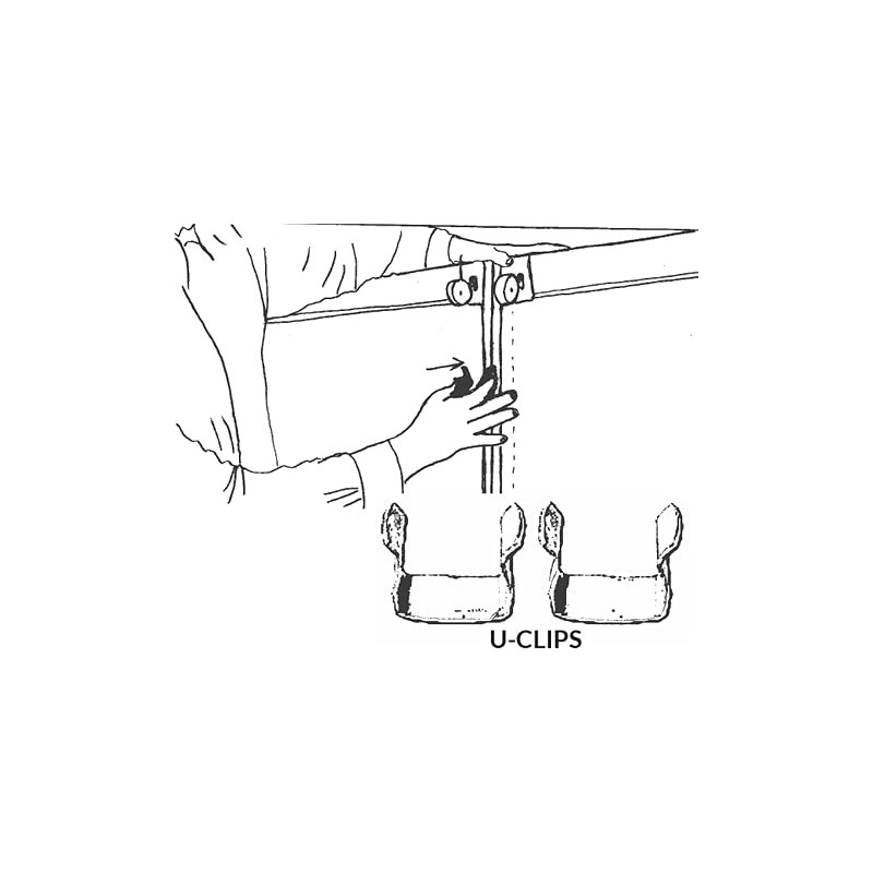 4 X Plastic U Clips Replacement Strong Divan Bed to
