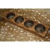 Vintage 4 Hole Wooden Sugar Mold Wood Candle Holder Primitive