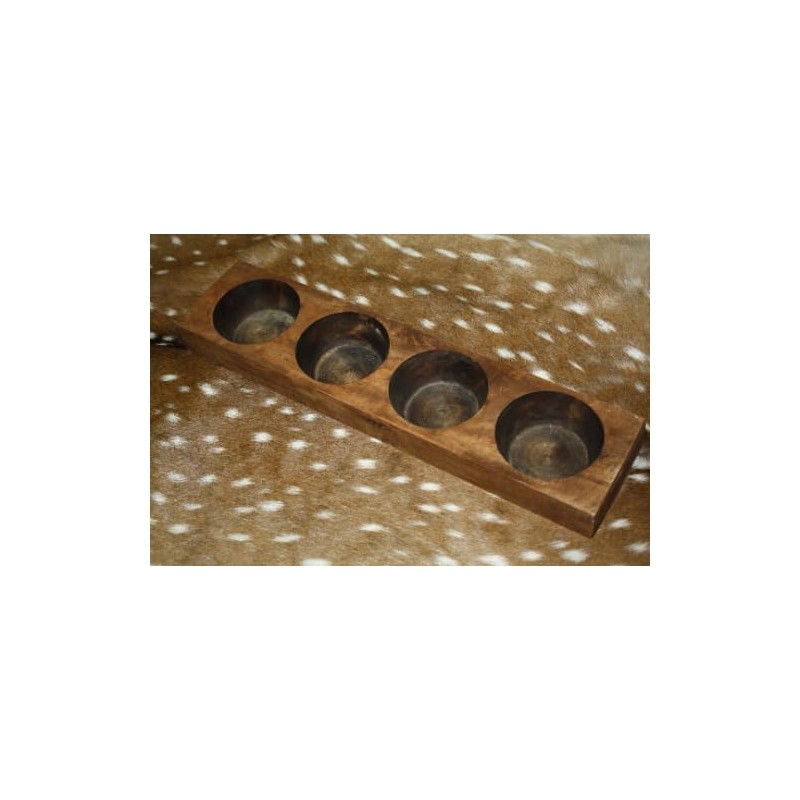 Vintage 4 Hole Wooden Sugar Mold Wood Candle Holder Primitive
