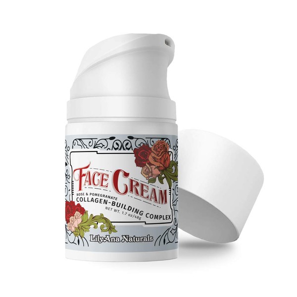 Face Cream Moisturizer for Women - Anti-Aging Wrinkle Cream for Face, Face Moisturizer For Dry Skin, Dark Spot Brightening, Rose and Pomegranate Extracts - 1.7oz
