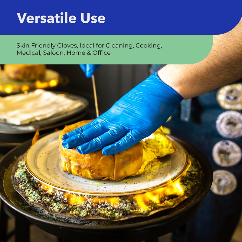 K-MART Gloveman Blue Nitrile Disposable Gloves (Box of 100) (Medium)