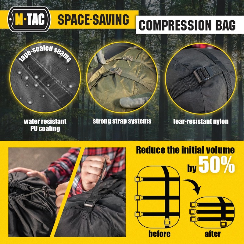 M-Tac Nylon Military Compression Sack - Stuff Bag Travel, Camping,