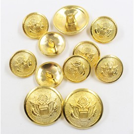 KENDANY 14 Pieces Metal Blazer Button Set - Eagle Badge - for Blazer, Suits, Sport Coat, Uniform, Jacket(Gold 14 Piece) 15MM 20MM