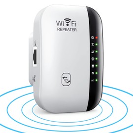Newest WiFi Extender, WiFi Booster, WiFi extender booster, Covers Up to 3800 Sq.ft and 45 Devices, Internet Booster - with Ethernet Port, Quick Setup, Home Wireless Signal Booster, UK plug