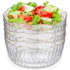 Tobeelec 6 Pack Clear Plastic Serving Bowls, 70 Ounce Crystal