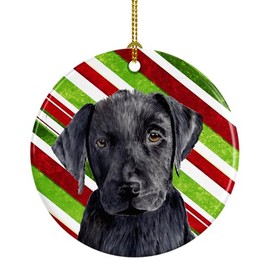 Caroline's Treasures SC9324-CO1 Labrador Candy Cane Holiday Christmas Ceramic Ornament, Multicolor